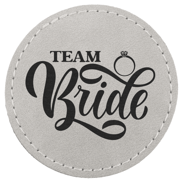 2 1/2" Light Gray Premier Laserable Leatherette Round Patch with Kota Pro Adhesive - Creekside Collection