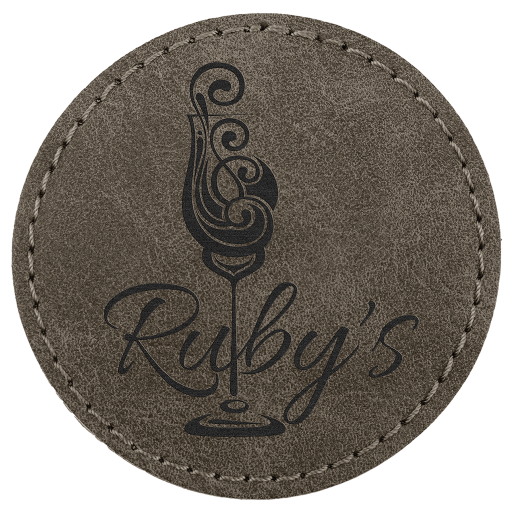 2 1/2" Dark Gray Patch Premier Laserable Leatherette Round Patch with Kota Pro Adhesive - Creekside Collection