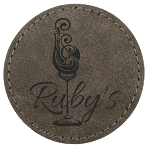 2 1/2" Dark Gray Patch Premier Laserable Leatherette Round Patch with Kota Pro Adhesive - Creekside Collection