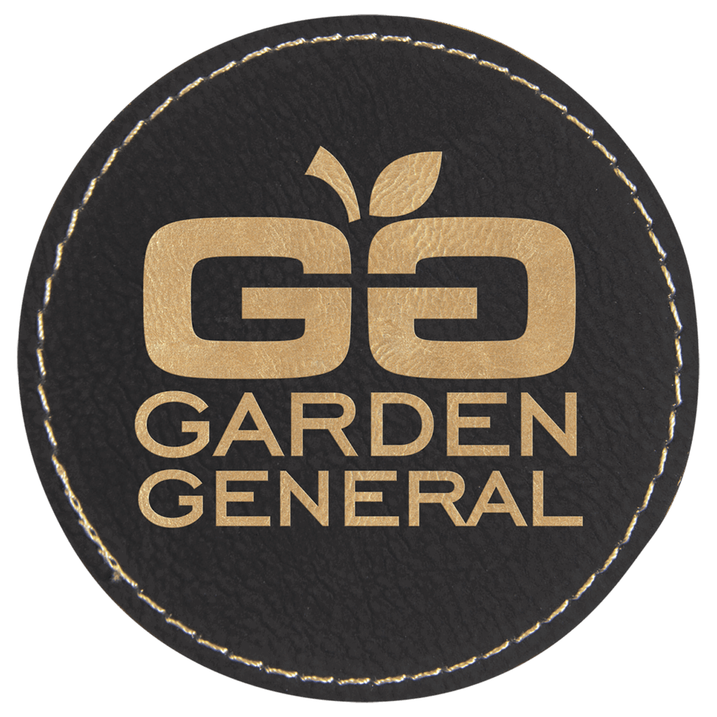 3" Round Black/Gold Laserable Leatherette Patch with Adhesive