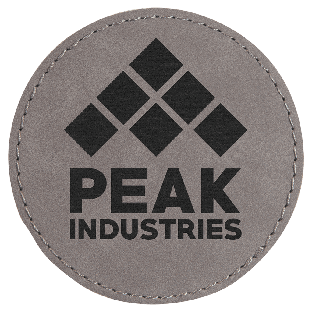 3" Gray Laserable Leatherette Round Patch with Kota Pro Adhesive