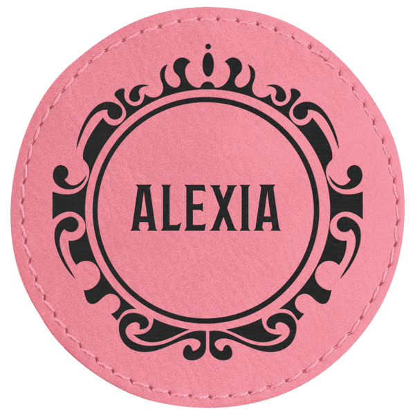 3" Pink Laserable Leatherette Round Patch with Kota Pro Adhesive