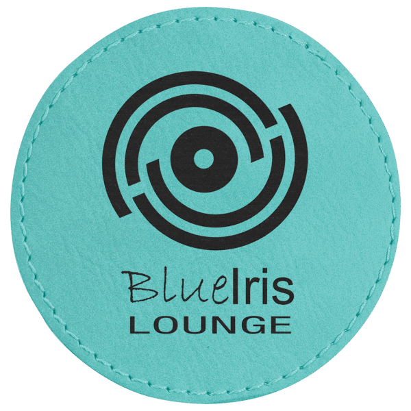 3" Teal Laserable Leatherette Round Patch with Kota Pro Adhesive