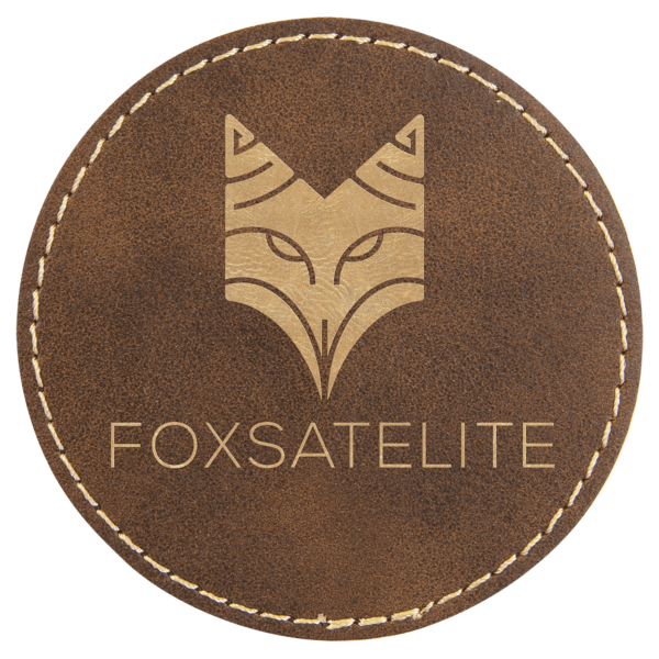 3" Rustic/Gold Laserable Leatherette Round Patch with Kota Pro Adhesive