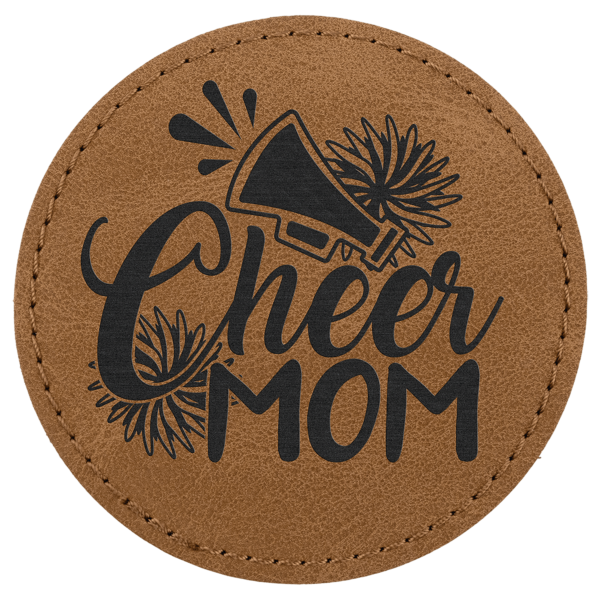 3" Medium Brown Premier Laserable Leatherette Round Patch with Kota Pro Adhesive - Creekside Collection