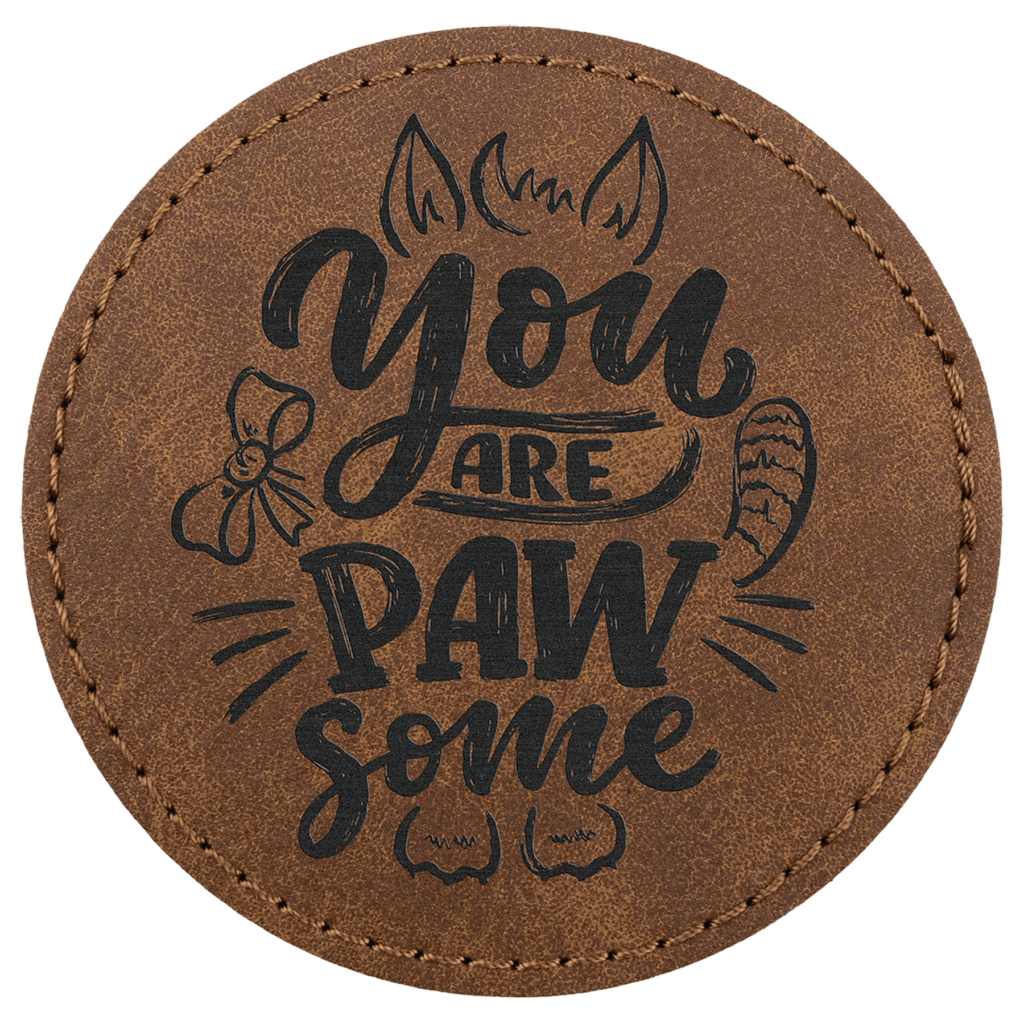 3" Dark Brown Premier Laserable Leatherette Round Patch with Kota Pro Adhesive - Creekside Collection