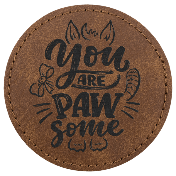 3" Dark Brown Premier Laserable Leatherette Round Patch with Kota Pro Adhesive - Creekside Collection