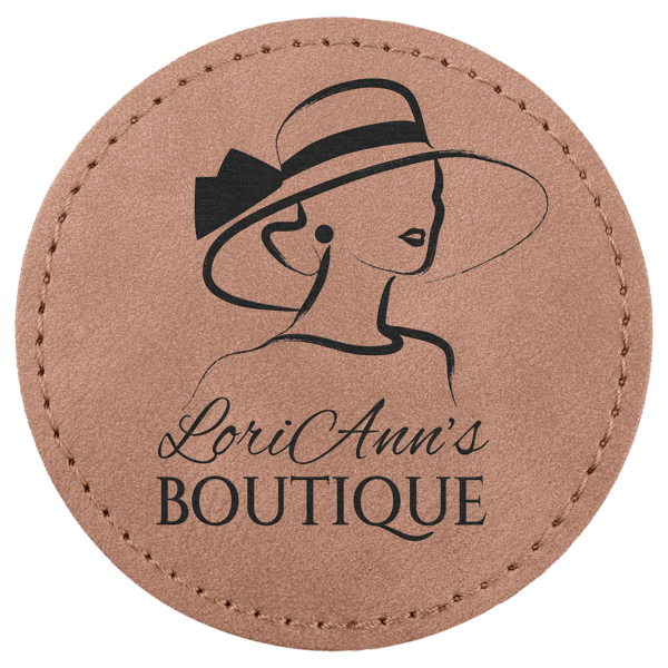 3" Blush Premier Laserable Leatherette Round Patch with Kota Pro Adhesive - Creekside Collection
