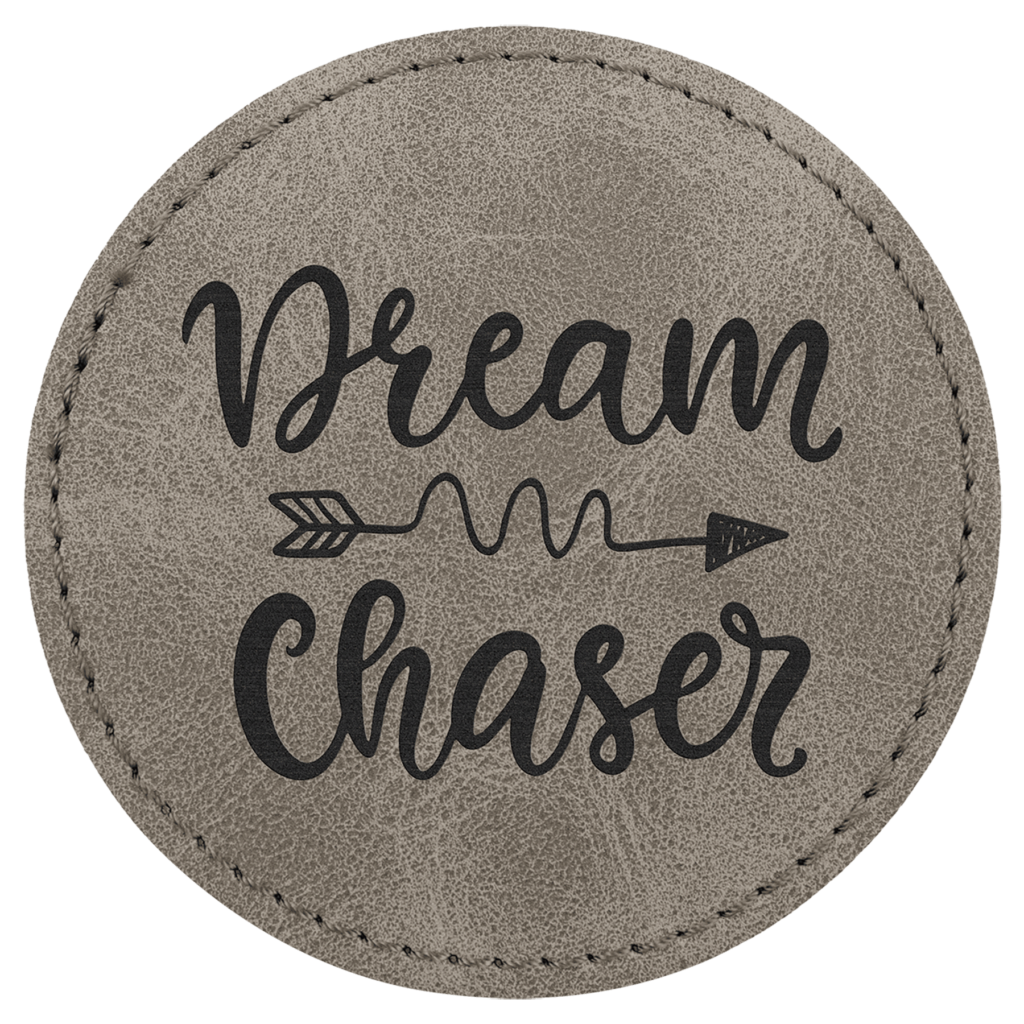 3" Gray Premier Laserable Leatherette Round Patch with Kota Pro Adhesive -  Creekside Collection