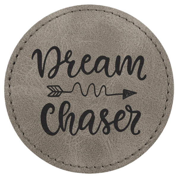 3" Gray Premier Laserable Leatherette Round Patch with Kota Pro Adhesive -  Creekside Collection