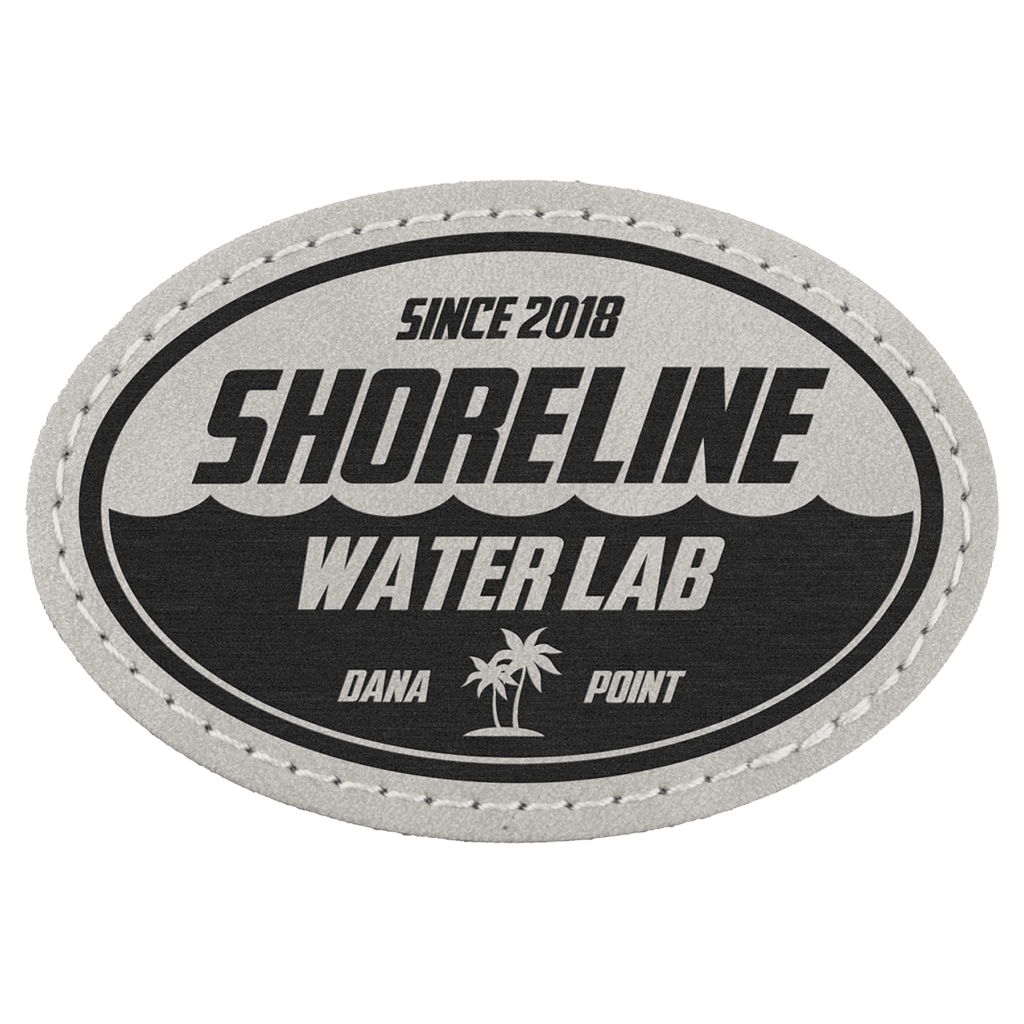 3" x 2" Light Gray Premier Laserable Leatherette Oval Patch with Kota Pro Adhesive - Creekside Collection