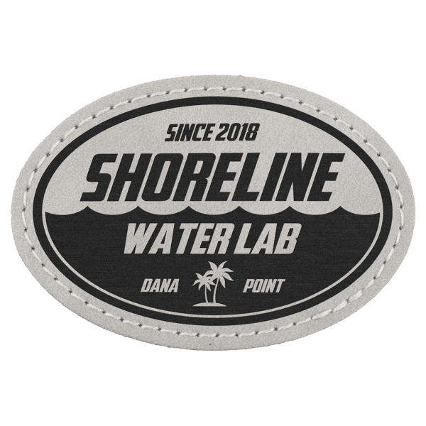 3" x 2" Light Gray Premier Laserable Leatherette Oval Patch with Kota Pro Adhesive - Creekside Collection