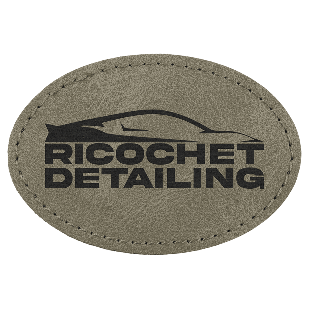 3" x 2" Light Green Premier Laserable Leatherette Oval Patch with Kota Pro Adhesive - Creekside Collection