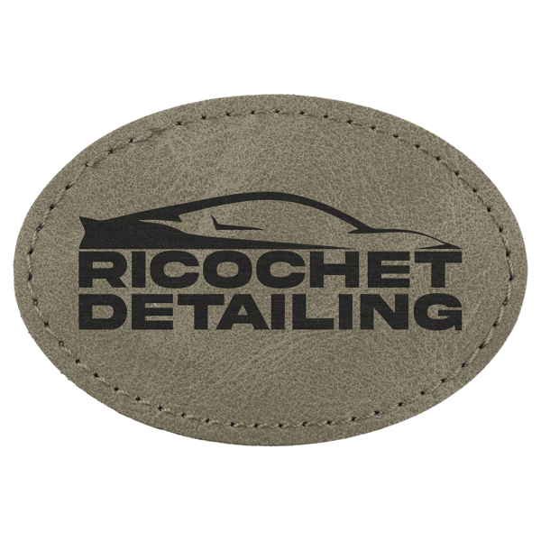 3" x 2" Light Green Premier Laserable Leatherette Oval Patch with Kota Pro Adhesive - Creekside Collection