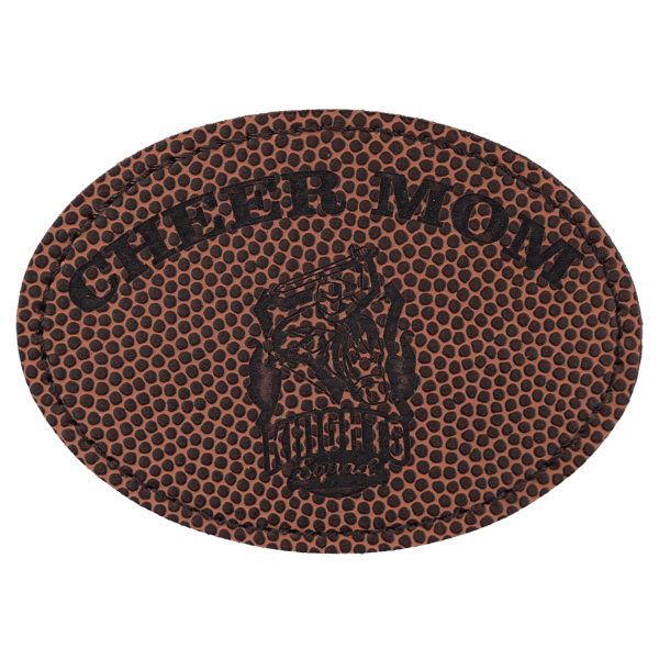 3 1/2" x 2 1/2" Football Laserable Leatherette Oval Patch with Kota Pro Adhesive