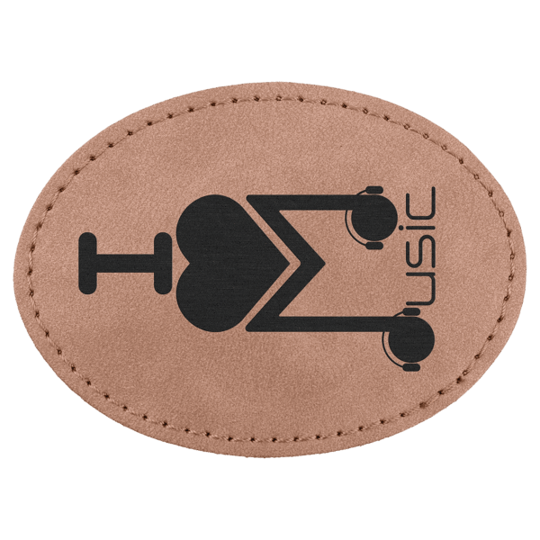 Oval Patch with Kota Pro Adhesive - Laserable Leatherette, Creekside Collection 3 1/2" x 2 1/2", Blush
