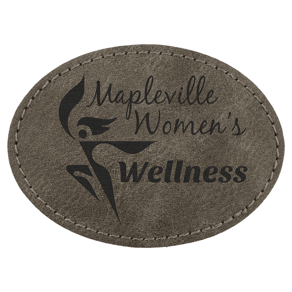 Oval Patch with Kota Pro Adhesive - Laserable Leatherette, Creekside Collection 3 1/2" x 2 1/2", Dark Gray