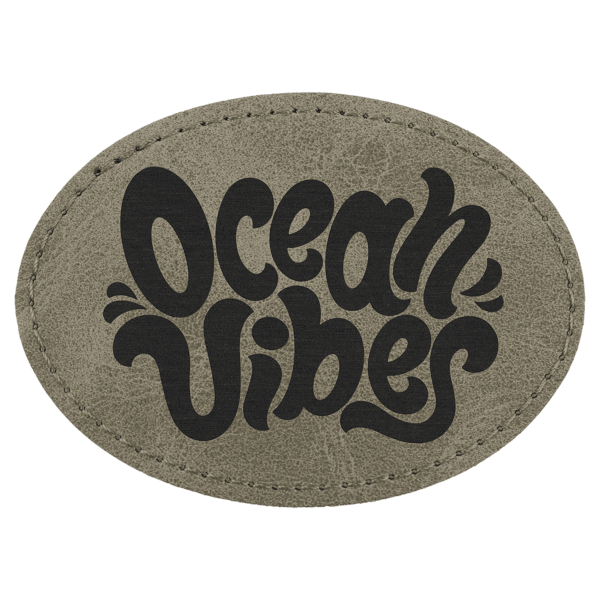 Oval Patch with Kota Pro Adhesive - Laserable Leatherette, Creekside Collection 3 1/2" x 2 1/2", Light Green