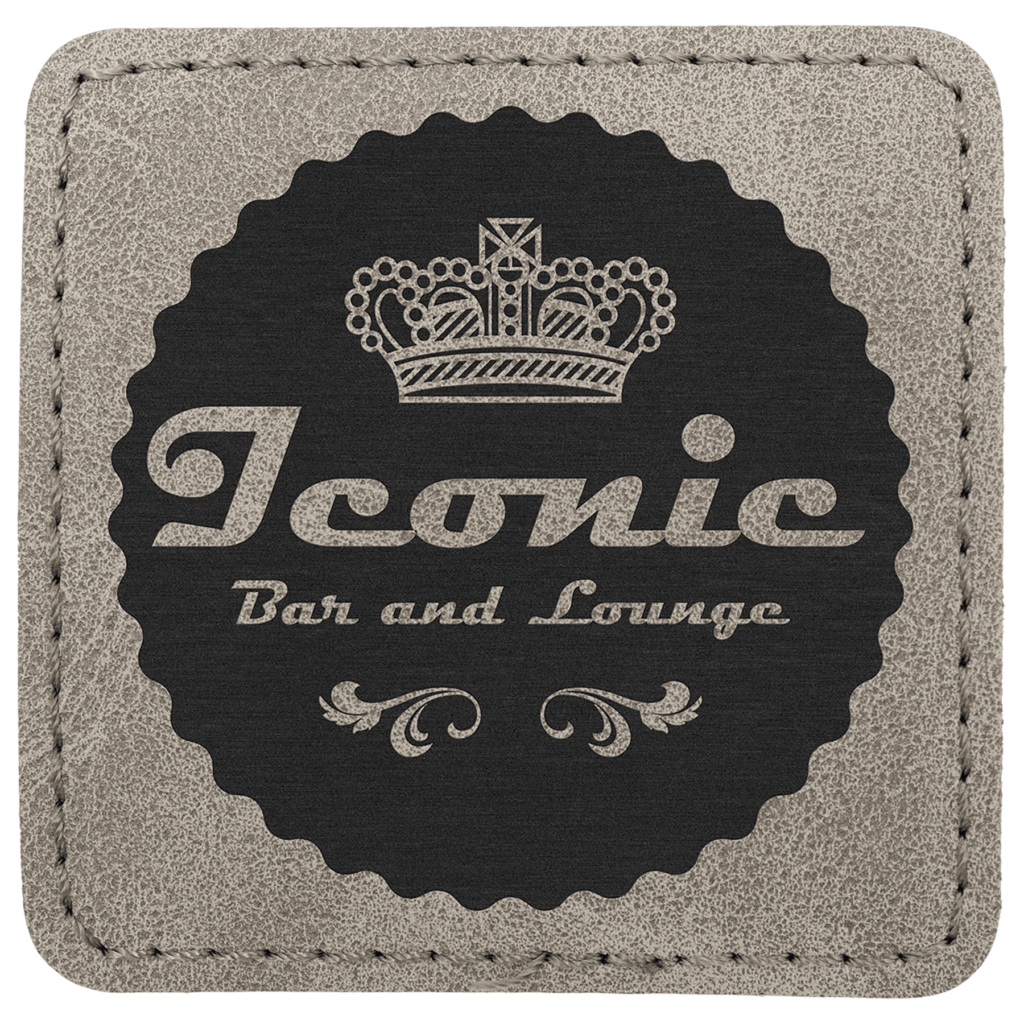 2 1/2" x 2 1/2" Gray Premier Laserable Leatherette Square Patch with Kota Pro Adhesive - Creekside Collection