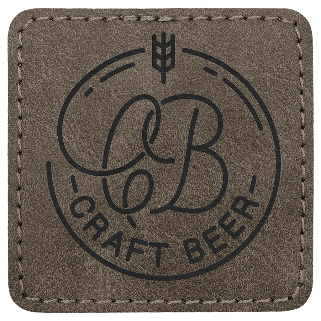 2 1/2" x 2 1/2" Dark Gray Premier Laserable Leatherette Square Patch with Kota Pro Adhesive - Creekside Collection