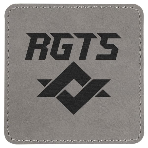 3" x 3" Square Gray Laserable Leatherette Patch with Adhesive