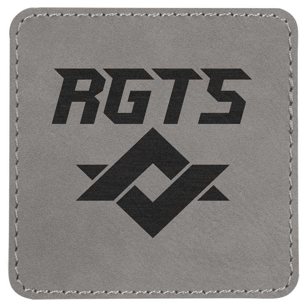 3" x 3" Gray Laserable Leatherette Square Patch with Kota Pro Adhesive