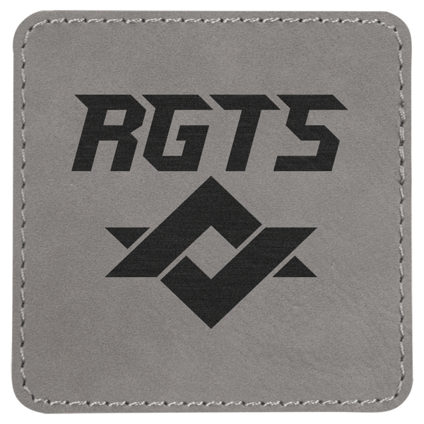 3" x 3" Gray Laserable Leatherette Square Patch with Kota Pro Adhesive