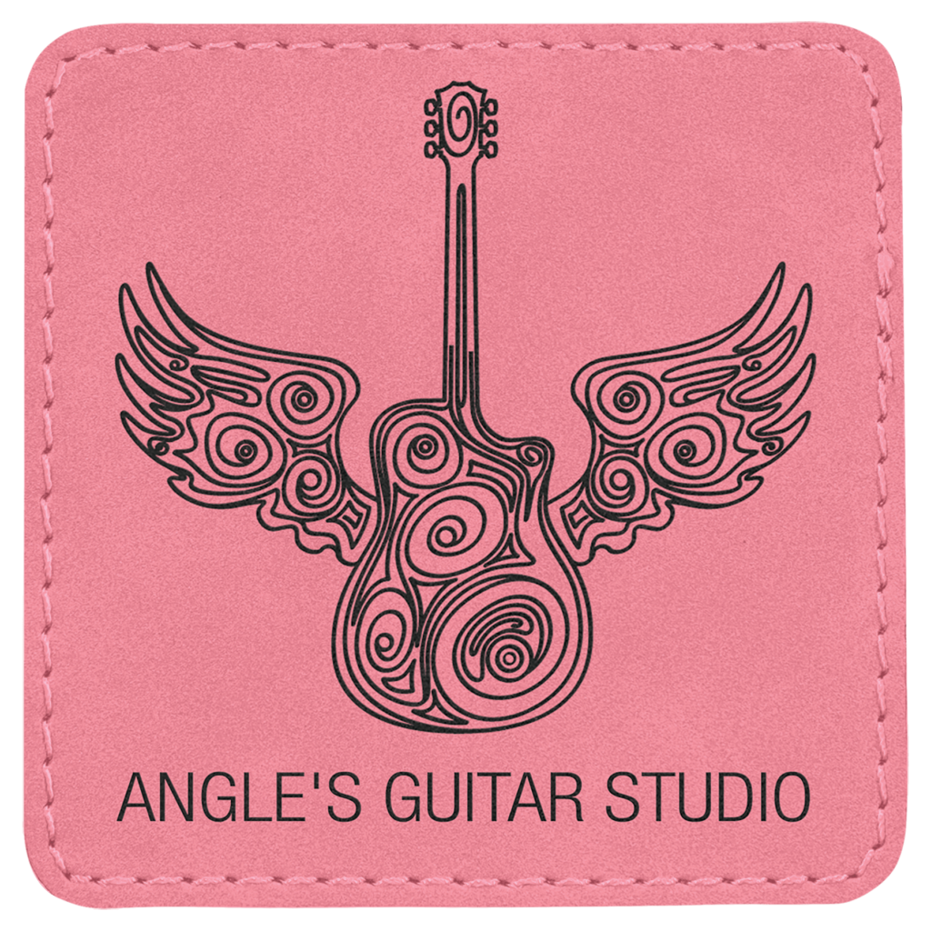 3" x 3" Pink Laserable Leatherette Square Patch with Kota Pro Adhesive