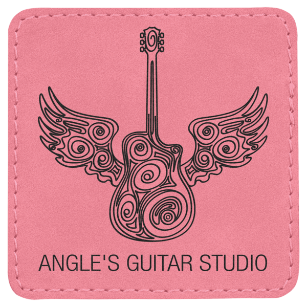 3" x 3" Pink Laserable Leatherette Square Patch with Kota Pro Adhesive