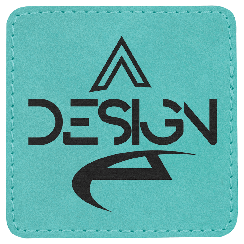 3" x 3" Teal Laserable Leatherette Square Patch with Kota Pro Adhesive