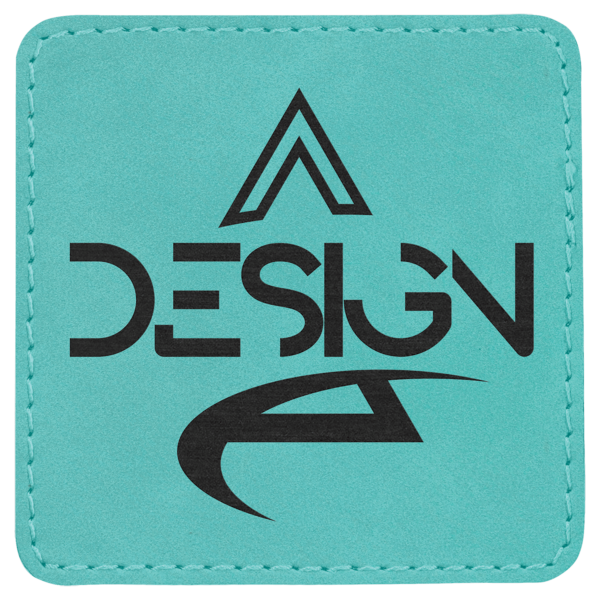 3" x 3" Teal Laserable Leatherette Square Patch with Kota Pro Adhesive