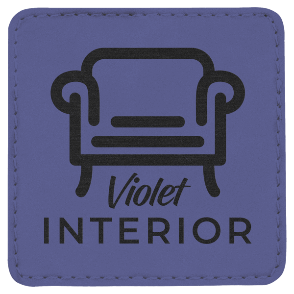 3" x 3" Purple Laserable Leatherette Square Patch with Kota Pro Adhesive