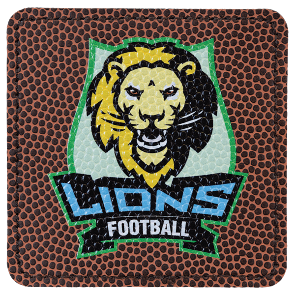 3" x 3" Football Laserable Leatherette Square Patch with Kota Pro Adhesive