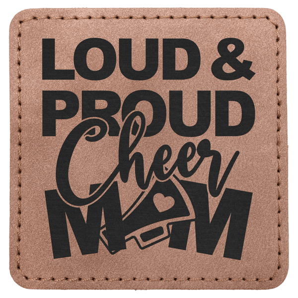 3" x 3" Blush Premier Laserable Leatherette Square Patch with Kota Pro Adhesive - Creekside Collection