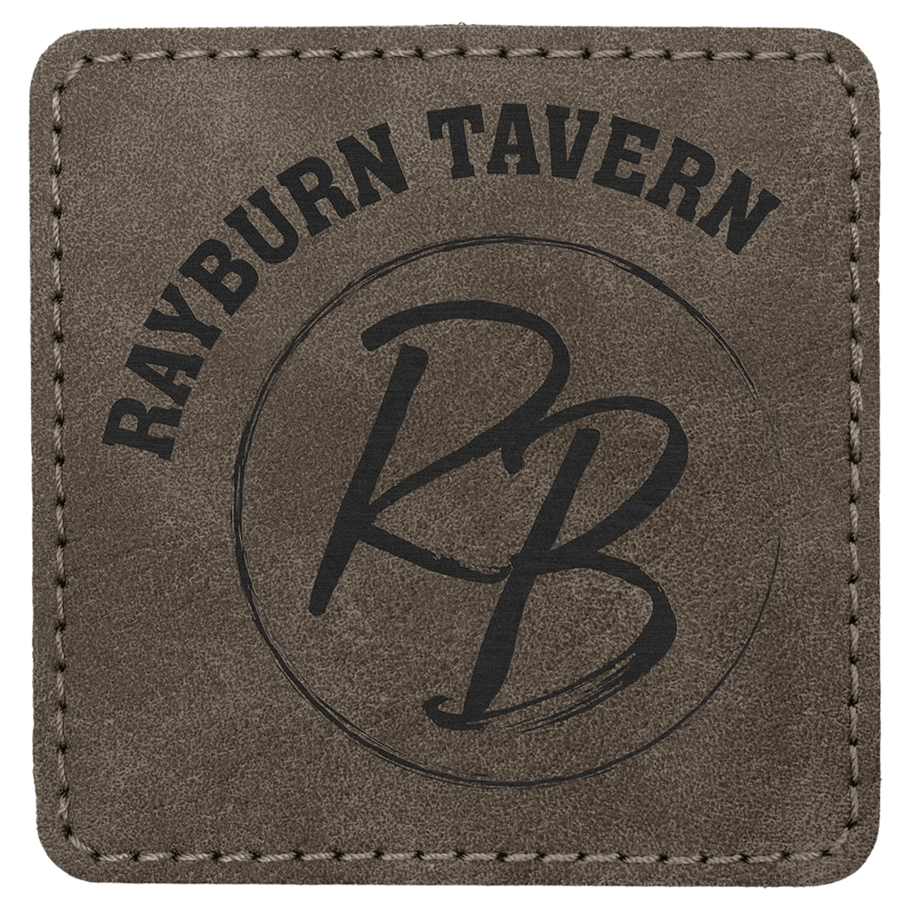3" x 3" Dark Gray Premier Laserable Leatherette Square Patch with Kota Pro Adhesive - Creekside Collection