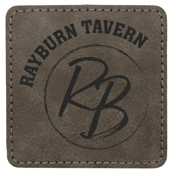 3" x 3" Dark Gray Premier Laserable Leatherette Square Patch with Kota Pro Adhesive - Creekside Collection