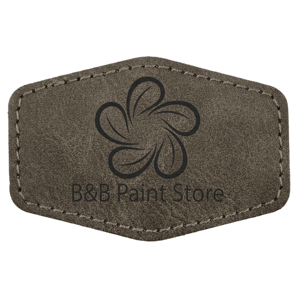 3" x 2" Dark Gray Premier Laserable Leatherette Hex Patch with Kota Pro Adhesive - Creekside Collection