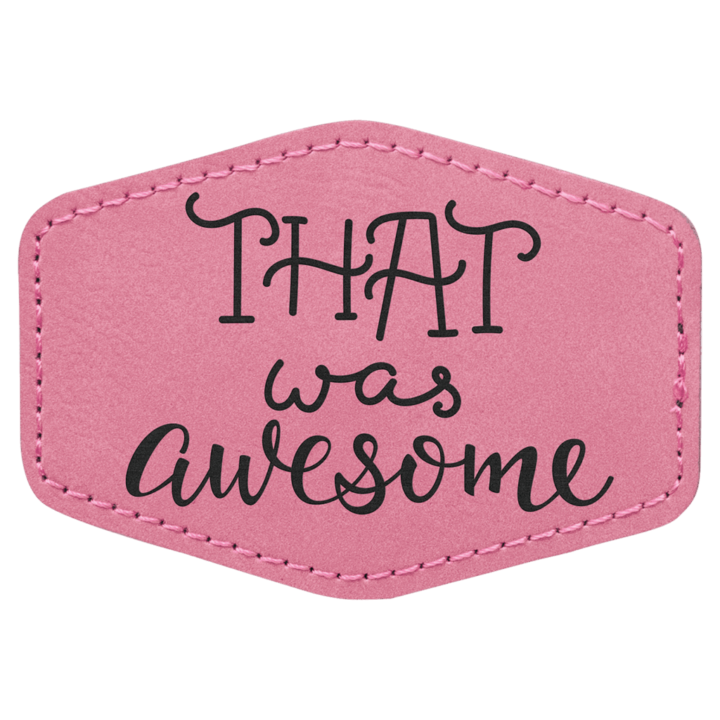 3 1/2" x 2 1/2" Pink Laserable Leatherette Hex Patch with Kota Pro Adhesive