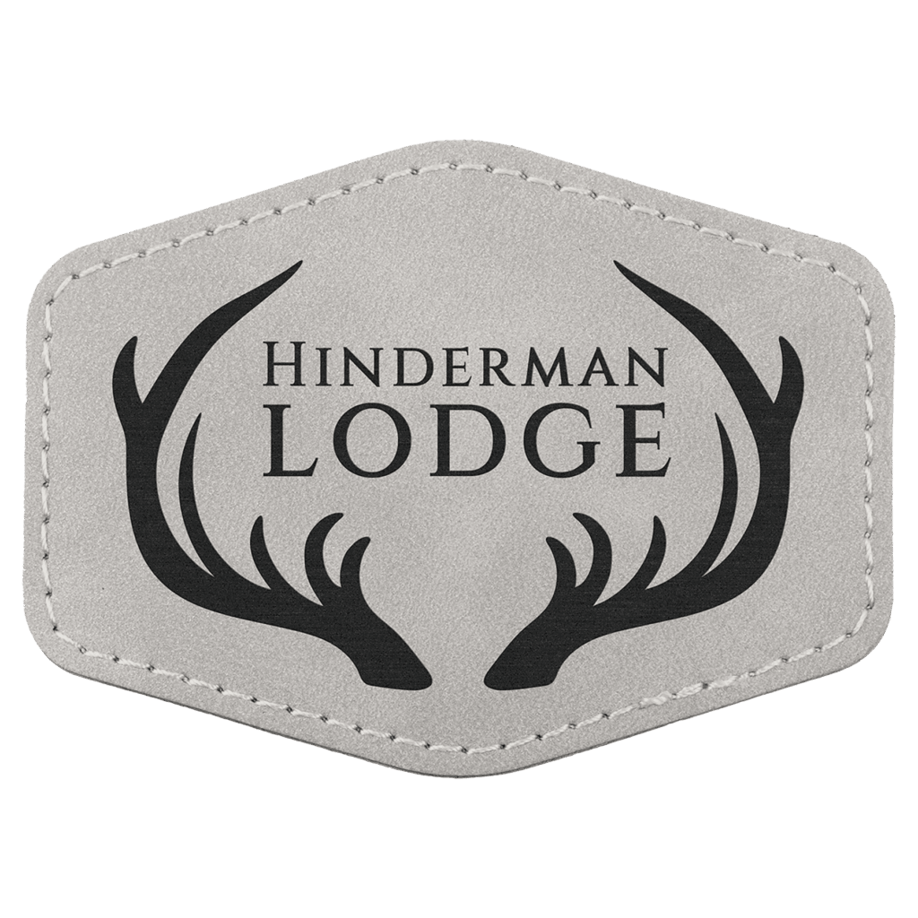 Hex Patch with Kota Pro Adhesive - Laserable Leatherette, Creekside Collection 3 1/2" x 2 1/2", Light Gray