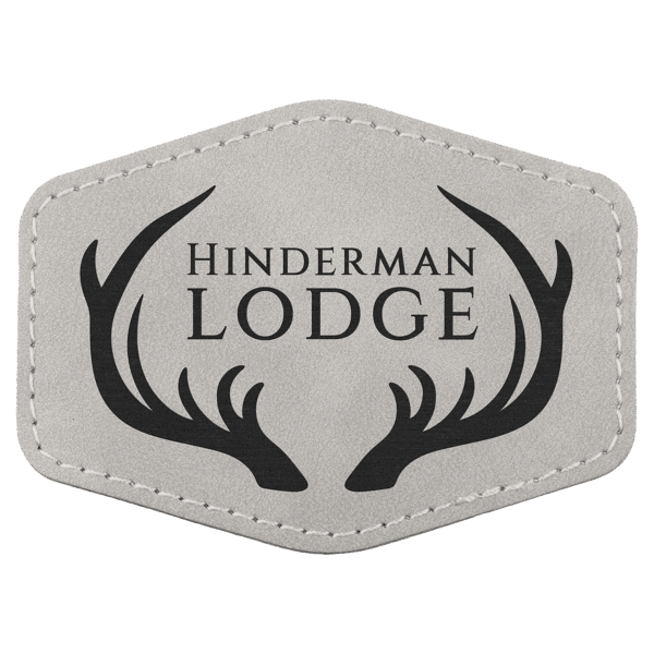 Hex Patch with Kota Pro Adhesive - Laserable Leatherette, Creekside Collection 3 1/2" x 2 1/2", Light Gray