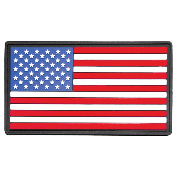 1 3/4" x 3 1/4" Red White and Blue American Flag PVC Patch with Kota Pro Adhesive