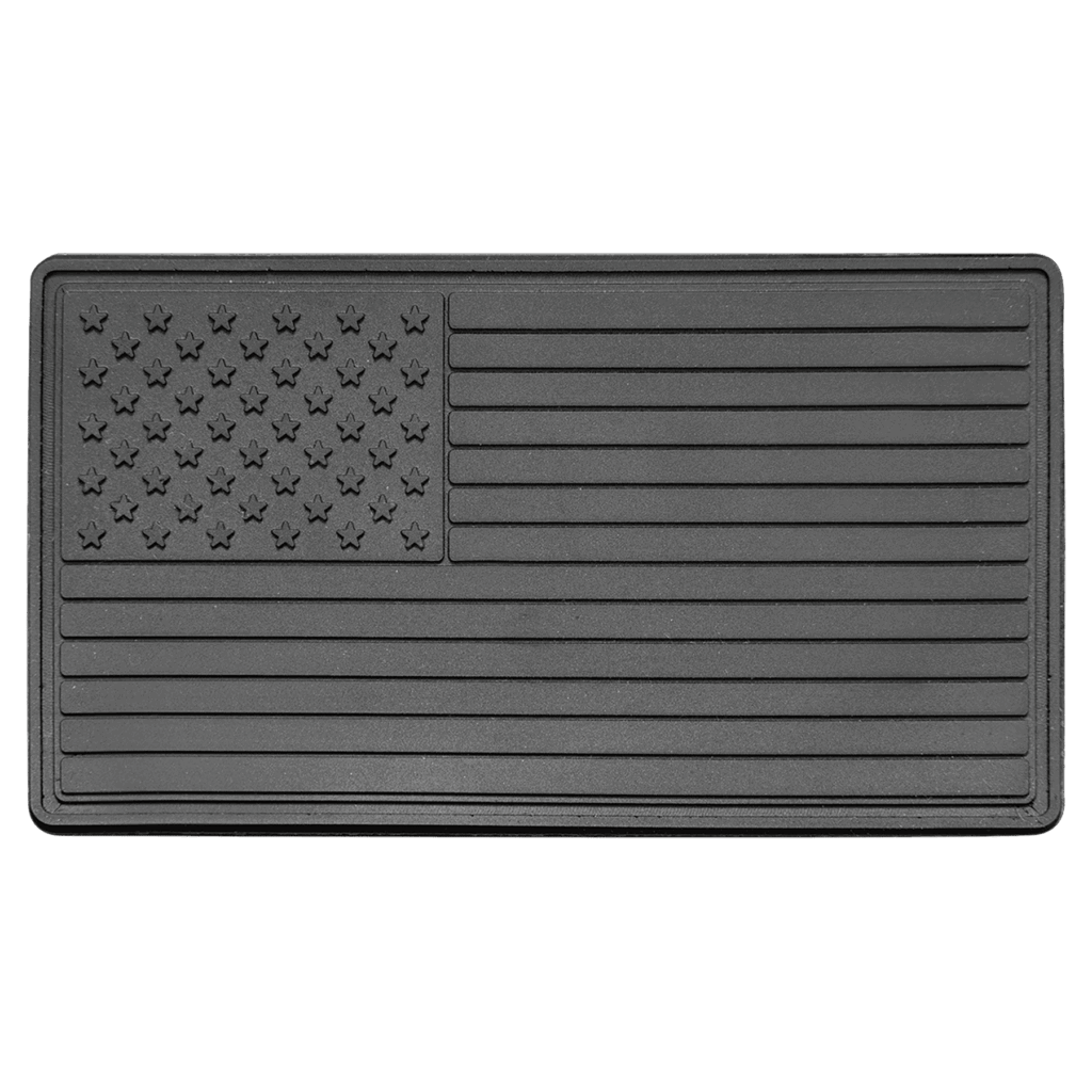 1 3/4" x 3 1/4" Black American Flag PVC Patch representing various causes - Kota Pro Adhesive included