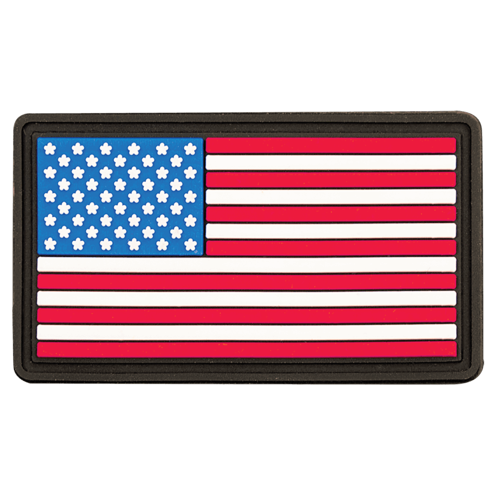 1 1/4" x 2" Red White and Blue American Flag PVC Patch with Kota Pro Adhesive