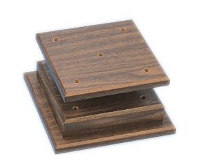 9" x 9" x 2 1/8" Walnut Finish 4-Post set