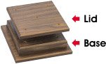 12" x 12" x 2 1/8" Walnut Finish 4-Post Base