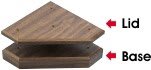 10 1/2" x 10 1/2" x 1 1/2" Walnut Finish 3-Post Base