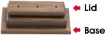 5" x 9 1/2" x 2 1/8" Walnut Finish 2-Post Base
