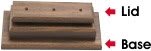 5" x 11 1/2" x 2 1/8" Walnut Finish 2-Post Base