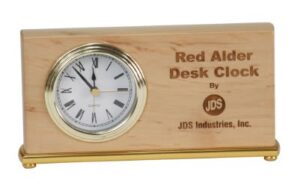 7 1/2" x 4" Red Alder Horizontal Desk Clock