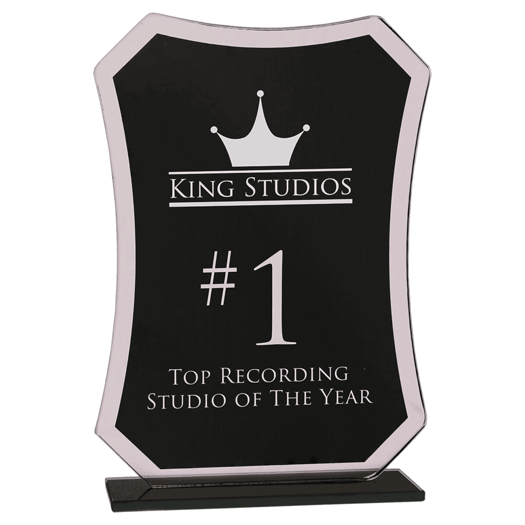7 1/4" Black Rectangle Reflection Glass Award